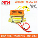 Bien the bien ap tang pho doi dien AC 220V ra 18V 3A