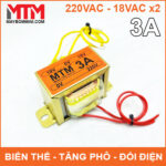 Bien the bien ap tang pho doi dien AC 220V ra 18V 3A chinh hang