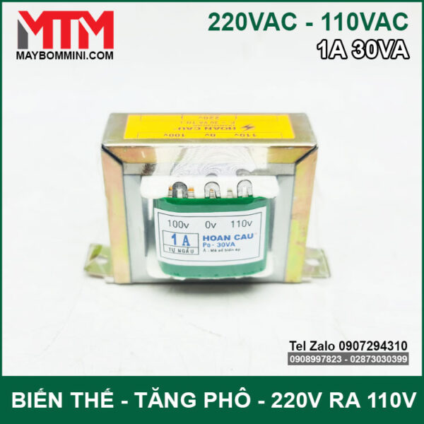 Bien the bien ap tang pho doi dien AC 220V ra110V 1A 30VA