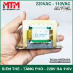 Bien the bien ap tang pho doi dien AC 220V ra110V 4A 70VA tren tay