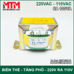 Bien the bien ap tang pho doi dien AC 220V ra110V 5A 100VA