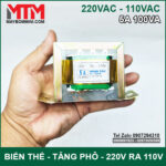 Bien the bien ap tang pho doi dien AC 220V ra110V 5A 100VA tren tay