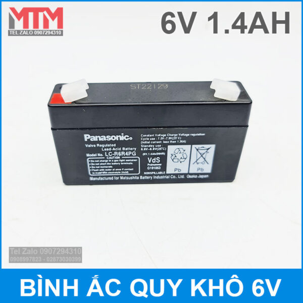 Binh ac quy 6V 1400mah Panasonic chinh hang