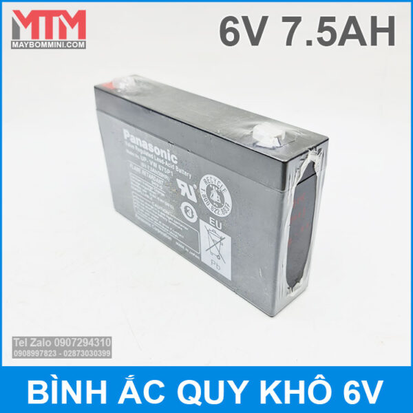 Binh ac quy kho 6V 7 5Ah Panasonic