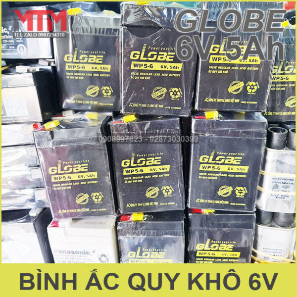 Binh ac quy kho 6v 5ah Globe