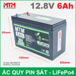 Binh ac quy pin 12V 6Ah 30A Lifepo4 kich thuoc