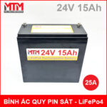 Binh ac quy pin sat LiFePo4 24V 15Ah 25A chinh hang
