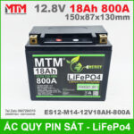 Binh ac quy pin xe may 12V 18Ah 800A ES12 M14 12V18AH 800A