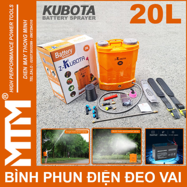 Binh phun thuoc tru sau phun khu khuan tuoi cay Kubota 20L