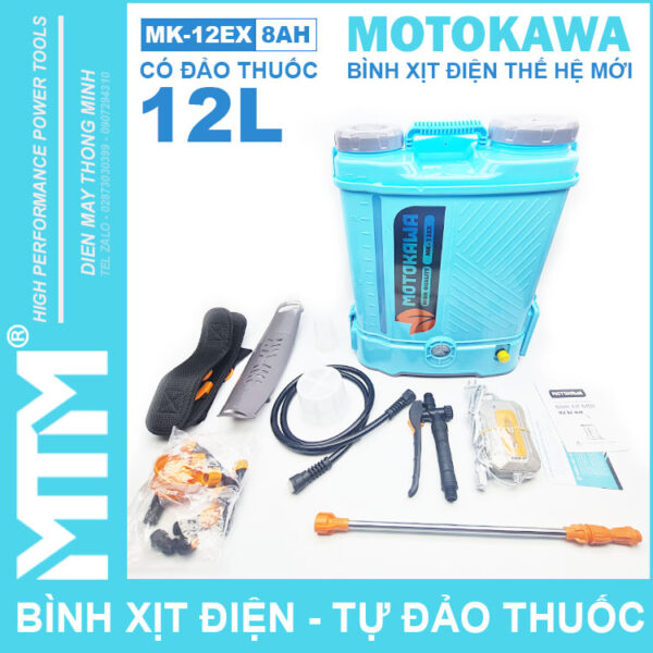 Binh phun xit dien the he moi dao thuoc Motokawa 12L 8Ah MK 12EX