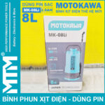 Binh phun xit dien tthe he moi Motokawa 8L 2600Mah MK 08Li