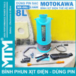 Binh phun xit dien tthe he moi Motokawa 8L 2600Mah MK 08Li chinh hang cao cap