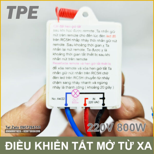 Bo dieu khien tat mo thiet bi tu xa 800W CR5H