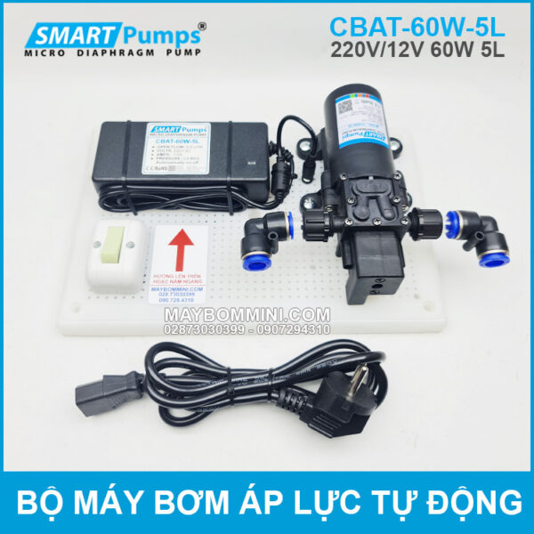 Bo may bom ap luc tu dong 12v 60w 5l CBAT 60w5l Smartpumps