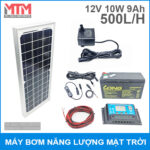 Bo may bom nang luong mat troi 12V 10W 500L