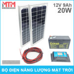 Bo nang luong mat troi dieu khien sac binh ac quy 20W 12V 9ah