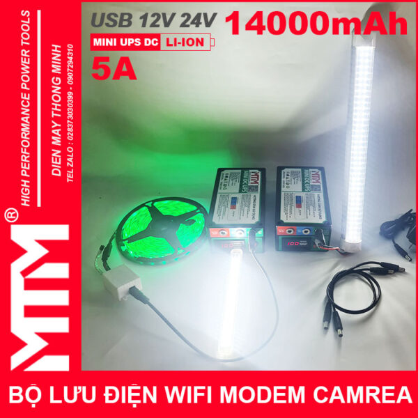 Bo nguon du phong wifi modem camera 12V 24V 5A 14000mah led bao vont su dunng