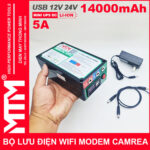 Bo nguon du phong wifi modem camera 12V 24V 5A 14000mah led bao vont tren tay