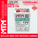 Bo nguon du phong wifi modem camera 12V 2A 12000mah UPS DC 12V gia re