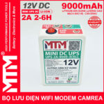 Bo nguon du phong wifi modem camera 12V 2A 9000mah UPS DC 12V gia re
