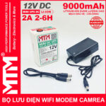 Bo nguon du phong wifi modem camera 12V 2A 9000mah UPS DC 12Vpsd