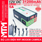 Bo nguon du phong wifi modem camera 12V 5A 31200mah led bao vont