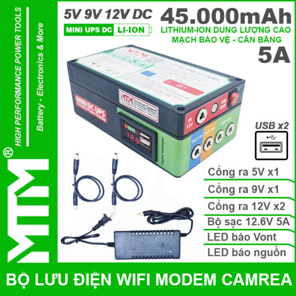 Bo nguon du phong wifi modem camera USB 5V 12V 5A 45000mah led bao vont