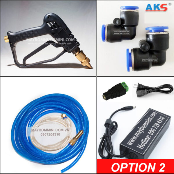Bo phu kien may bom mini 12v option 2