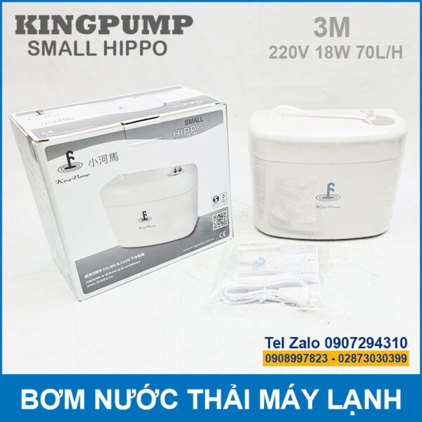 Bom nuoc thai may lanh tu dong 3m kingpump Small Hippo 220V 18W