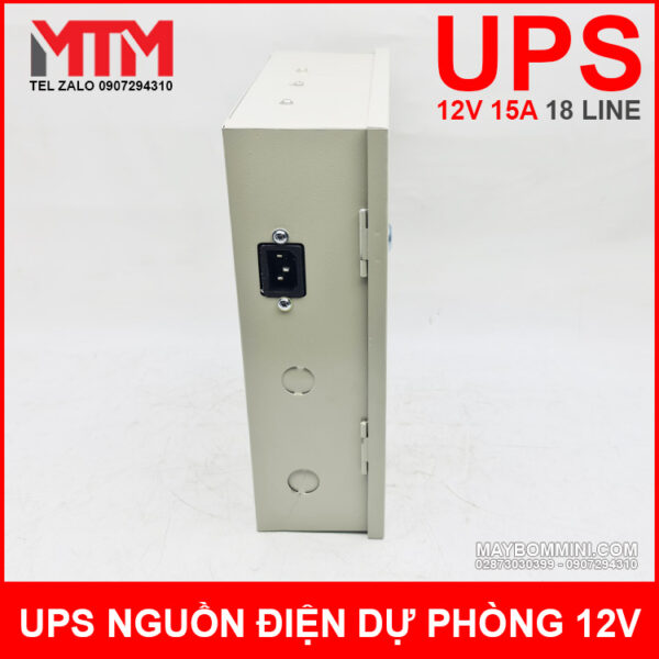 Box nguon dien du phong UPS 12V 15A 18 line cong nguon 220v