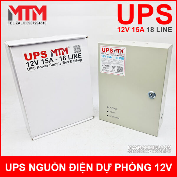 Box nguon dien du phong UPS 12V 15A 18 line new 2023