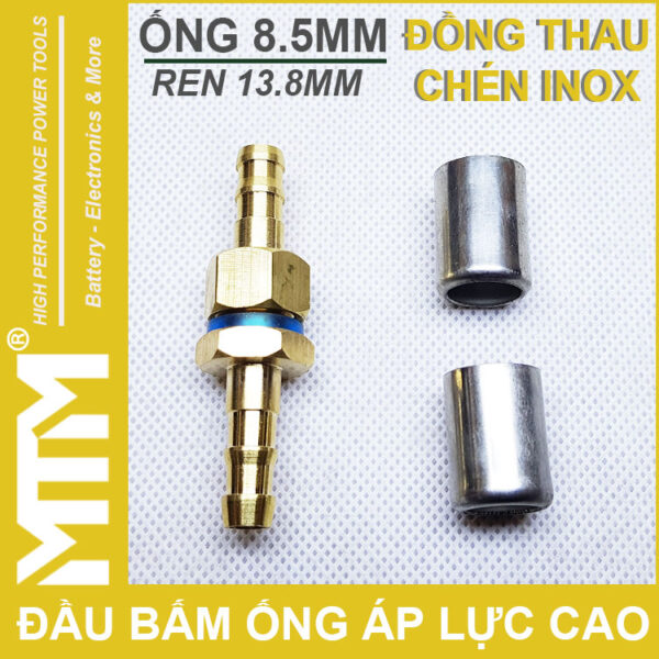 Dau cost bam cong ap luc cao rua xe phun thuoc sau13mm dong thau chen inox