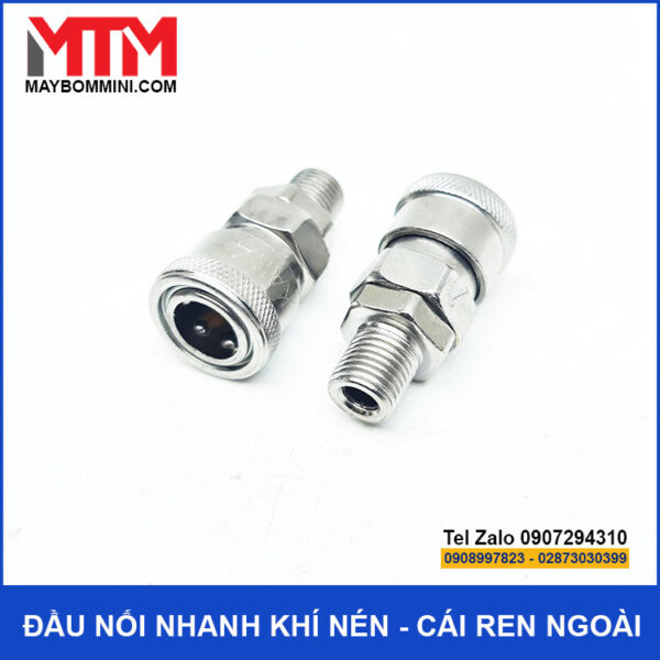 Dau noi nhanh khi nen van bi duoi cai ren ngoai 13mm
