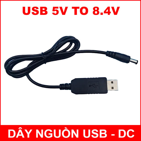 Day chuyen nguon USB sang DC 8.4V