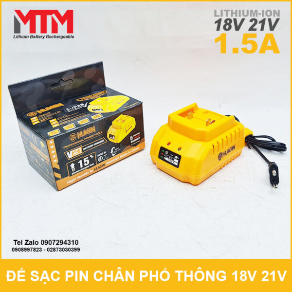 De sac pin chan phu thong 18V 21V 1500ma