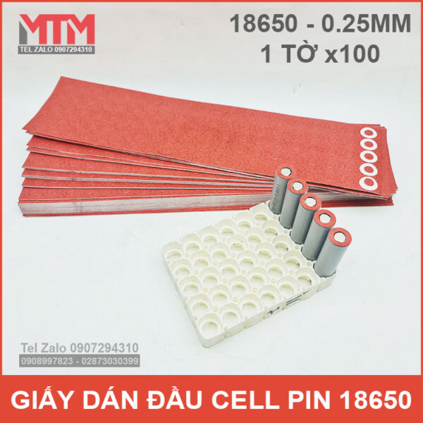 Giay dan pin 18650 tron do 100