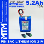 Khoi pin 21V 5200mAh 10A 5S2P MTM