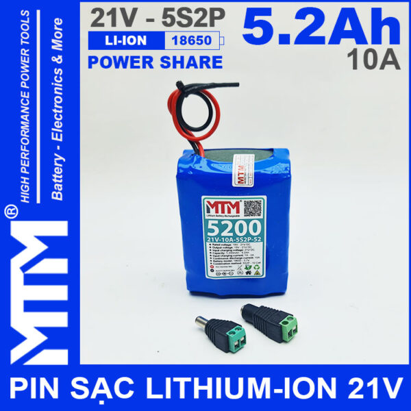 Khoi pin 21V 5200mAh 10A 5S2P MTM