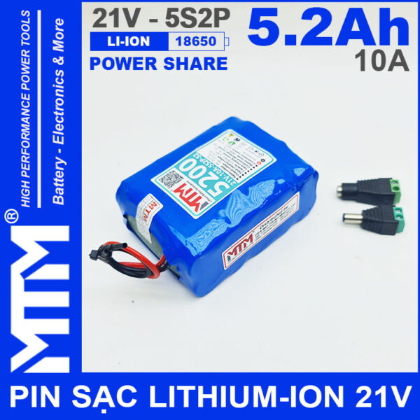 Khoi pin 21V 5200mAh 10A 5S2P MTM gia re