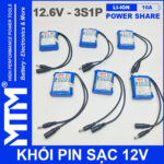 Khoi pin sac 12V 10A 3S1P jack DC MTM