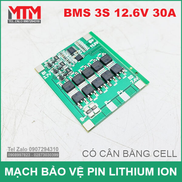 Mach bao ve pin 18650 3S 30A co can bang
