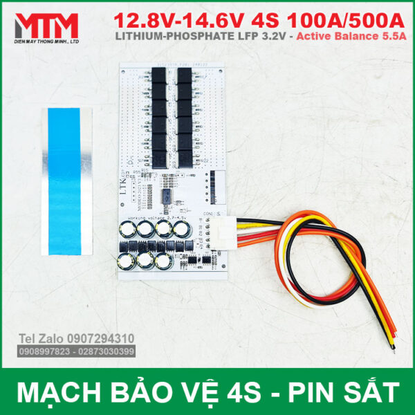 Mach bao ve pin sat 4S 100A 500A 12V8 can bang chu dong made in Vietnam