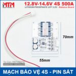 Mach bao ve pin sat 4S 500A 12V8 tu dien can bang kich thuoc