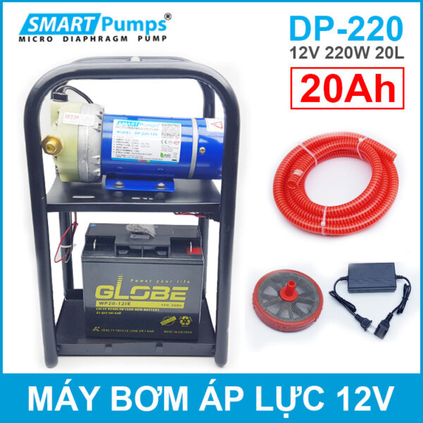 May bom ap luc 12V 220W Smartpumps ac quy 20Ah