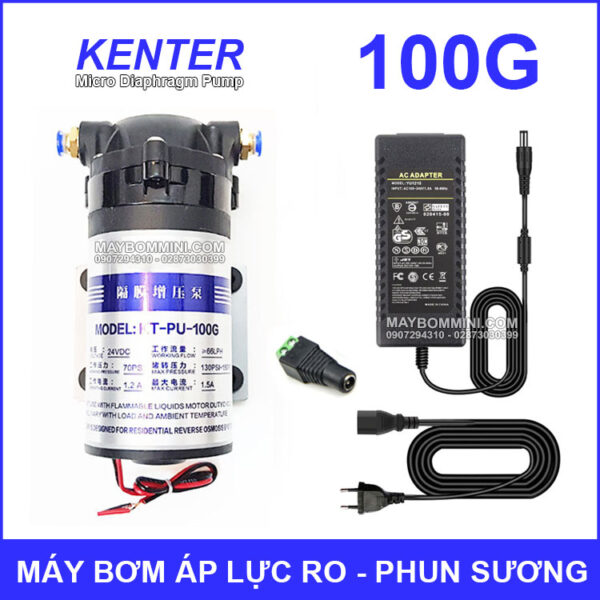 May bom ap luc 24V phun suong RO 100G kem nguon