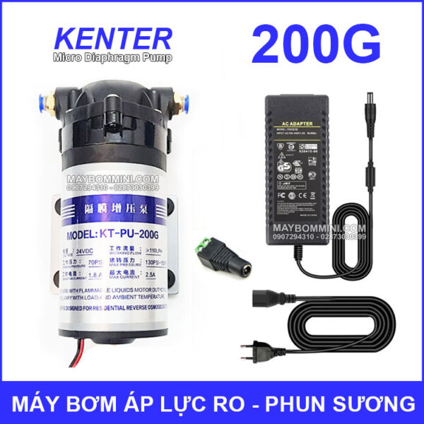 May bom ap luc 24V phun suong RO 200G kem nguon