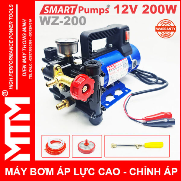 May bom ap luc cao 12V 200W 16l Smartpumps WZ 200 co chinhh ap
