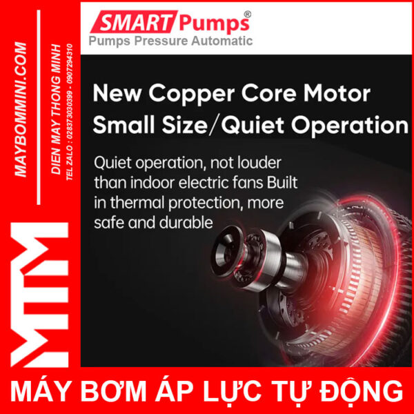 May bom ap luc tu dong 24V 220W 20L Smartpumps chinh hang motor loi dong cao cap
