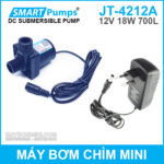May bom chim mini 12v 18w 700l JT 4212A Smartpumps kem nguon 12v