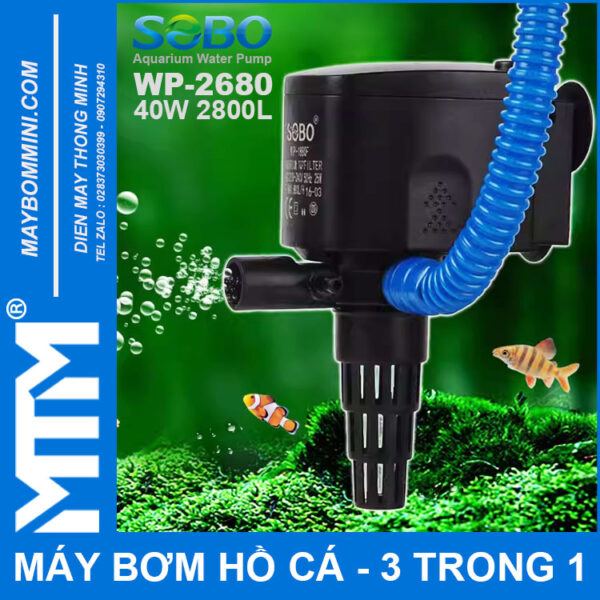 May bom chim oxy ho ca 220V 40W 2800L Sobo WP 2680